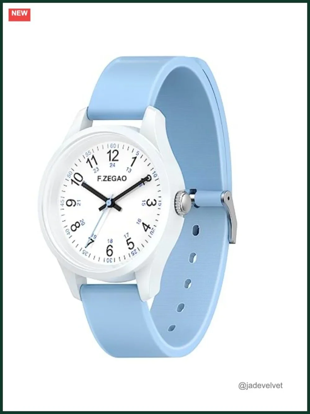 Large Dial Waterproof Women's Watch Easy Read 40mm Silicone Band Japanese Quartz